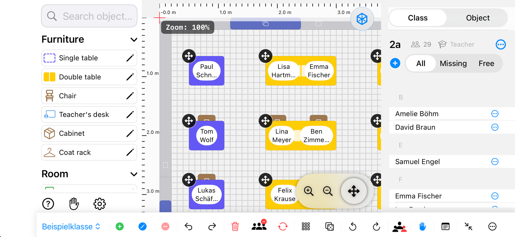 Classroom Planer 8.7 on iPhone in landscape